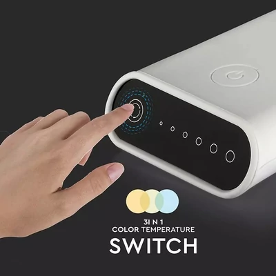 V-TAC 6.5W dimmelhető, akkumulátoros LED lámpa, változtatható színhőmérséklet - SKU 8520