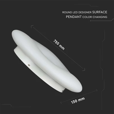 V-TAC 78W mennyezeti designer LED lámpa változtatható színhőmérséklet, 105 Lm/W - SKU 213969