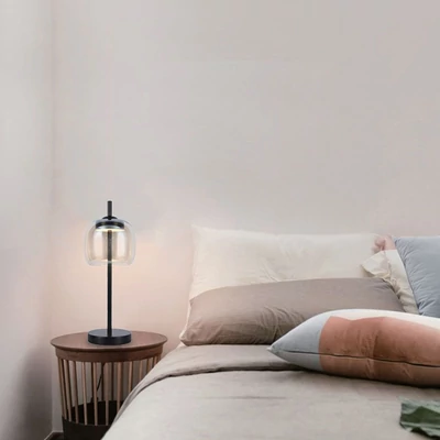 V-TAC 7W LED asztali lámpa, borostyánsárga üvegbúrával, meleg fehér - SKU 23380