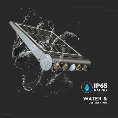 V-TAC 8in1 napelemes 8W LED lámpa, mozgásérzékelővel, meleg fehér - SKU 6844
