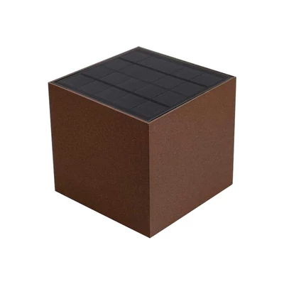 V-TAC 9W COB LED szolár fali Corten lámpa, szenzorral, állítható színhőmérséklettel - SKU 23824