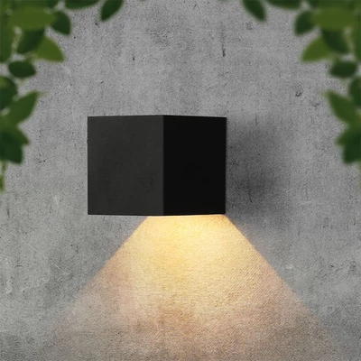 V-TAC 9W COB LED szolár fali fekete lámpa, szenzorral, állítható színhőmérséklettel - SKU 24089