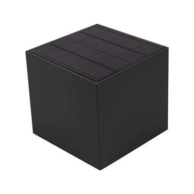 V-TAC 9W COB LED szolár fali fekete lámpa, szenzorral, állítható színhőmérséklettel - SKU 24089