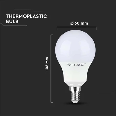 V-TAC A60 8.5W E14 meleg fehér LED égő - SKU 21114
