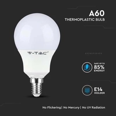 V-TAC A60 8.5W E14 meleg fehér LED égő - SKU 21114