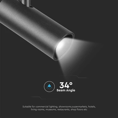 V-TAC állítható 11W spot LED lámpatest Slim 48V mágneses sínhez, természetes fehér - SKU 10251