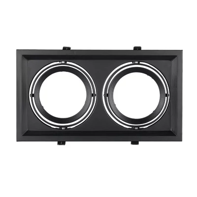 V-TAC AR111 LED 2 foglalatos süllyeszthető lámpatest, fekete - SKU 3582