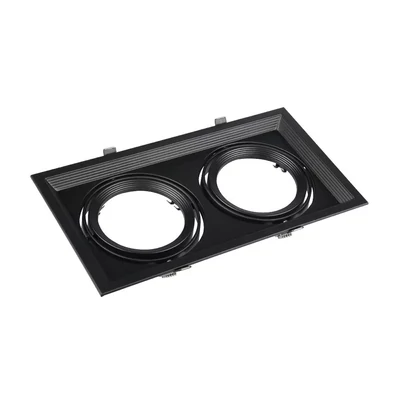 V-TAC AR111 LED 2 foglalatos süllyeszthető lámpatest, fekete - SKU 3582
