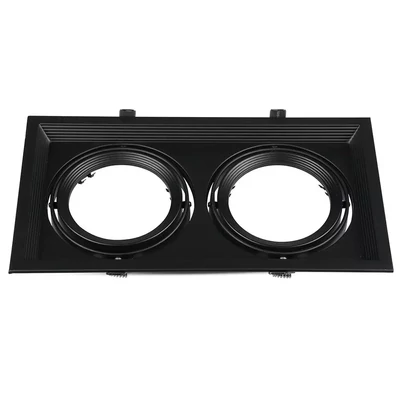 V-TAC AR111 LED 2 foglalatos süllyeszthető lámpatest, fekete - SKU 3582