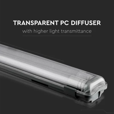 V-TAC armatúra 2 db LED fénycsővel 120cm 36W IP65 hideg fehér (Összeszerelt) - SKU 6399