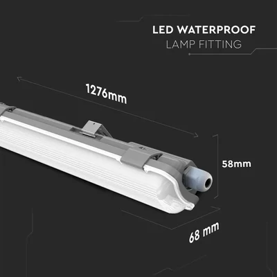 V-TAC armatúra LED fénycsővel 120cm 18W IP65 hideg fehér - SKU 6460