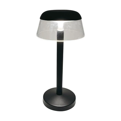 V-TAC asztali akkus lámpa, fekete házzal, akril búrával, CCT, 130x285mm - SKU 23685
