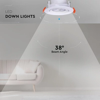 V-TAC billenthető, süllyeszthető 7W LED spot panel kerek, állítható színhőmérséklettel - SKU 23837