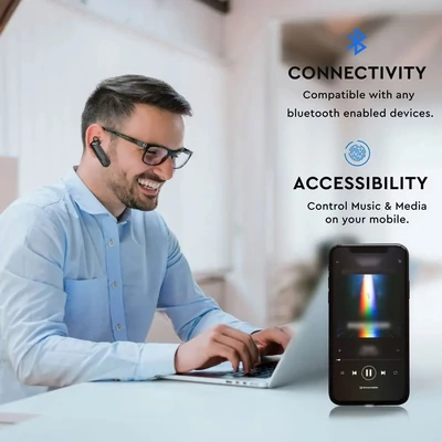 V-TAC Bluetooth fülhallgató, fekete - SKU 7702