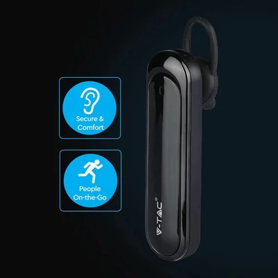 V-TAC Bluetooth fülhallgató, fekete - SKU 7702