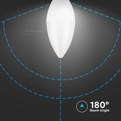 V-TAC C37 6.5W E14 természetes fehér LED gyertya égő - SKU 211121