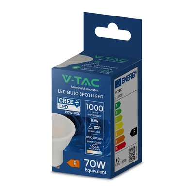 V-TAC CREE GU10 LED spot égő 10W hideg fehér 110° - SKU 218806