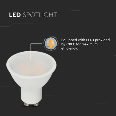 V-TAC CREE GU10 LED spot égő 10W hideg fehér 110° - SKU 218806