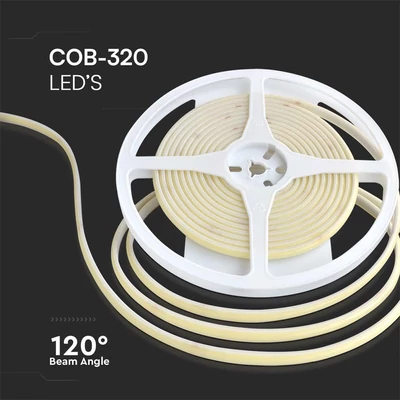 V-TAC DC24V COB LED szalag IP67, 320 db/m ZÖLD - SKU 23143