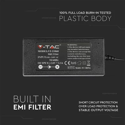 V-TAC DC24V COB LED szalag szett IP20, 420 db/m, Hideg fehér - SKU 2678