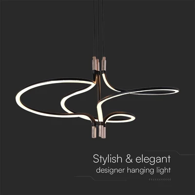 V-TAC Designer 30W LED csillár, arany és fekete színű házzal, meleg fehér - SKU 23370