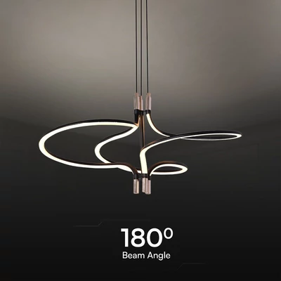 V-TAC Designer 30W LED csillár, arany és fekete színű házzal, meleg fehér - SKU 23370