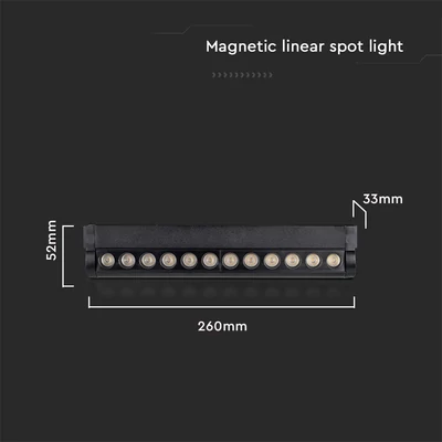 V-TAC dönthető 12W spot LED lámpatest Slim 48V mágneses sínhez, természetes fehér - SKU 10260