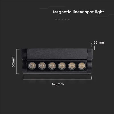 V-TAC dönthető 5W spot LED lámpatest Slim 48V mágneses sínhez, természetes fehér - SKU 10257