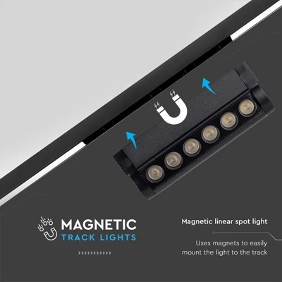 V-TAC dönthető 5W spot LED lámpatest Slim 48V mágneses sínhez, természetes fehér - SKU 10257