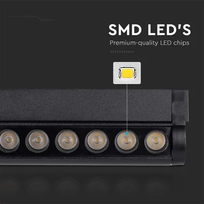 V-TAC dönthető 5W spot LED lámpatest Slim 48V mágneses sínhez, természetes fehér - SKU 10257