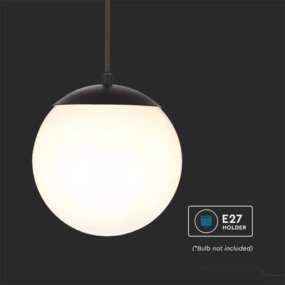 V-TAC E27 foglalatos IP44 függesztett csillár, fekete házas - SKU 11825