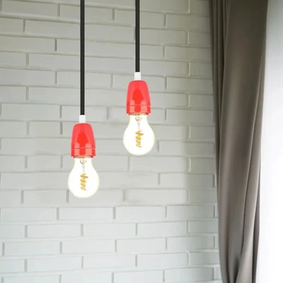 V-TAC E27 piros porcelán foglalat - SKU 3799