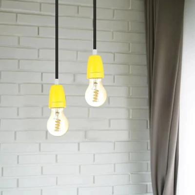 V-TAC E27 sárga porcelán foglalat - SKU 3801