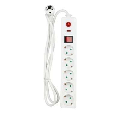 V-TAC elosztó 5db aljzattal, kapcsolóval, 1.4m kábel - SKU 8818