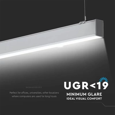 V-TAC ezüst függeszthető, dimmelhető lineáris LED lámpa 120cm 40W természetes fehér - SKU 21384