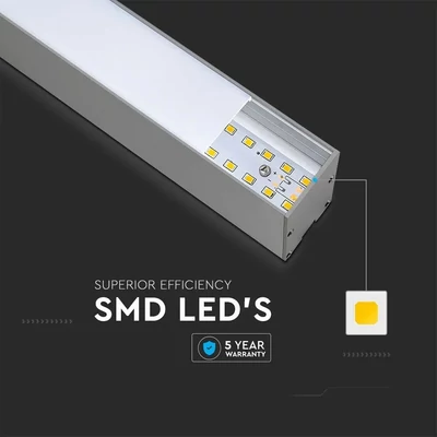 V-TAC ezüst mennyezetre függeszthető lineáris LED lámpa 120cm 40W természetes fehér - SKU 21375