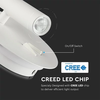 V-TAC fali LED COB olvasólámpa fehér 3+6W meleg fehér - SKU 1489