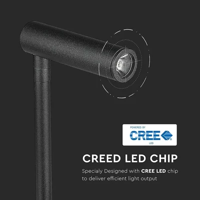 V-TAC fali LED COB olvasólámpa kapcsolóval és USB porttal fekete 3W meleg fehér - SKU 1487