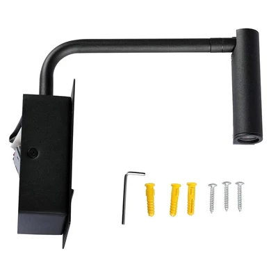 V-TAC fali LED COB olvasólámpa kapcsolóval és USB porttal fekete 3W meleg fehér - SKU 1487