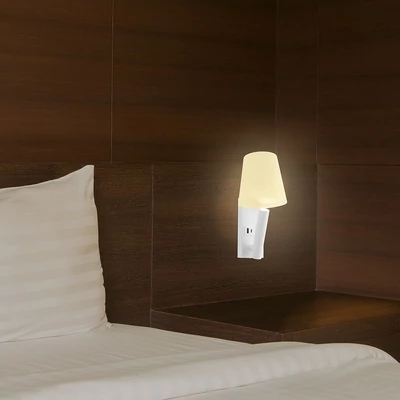 V-TAC fali olvasólámpa 2W CREE LED lámpa USB töltővel, meleg fehér, fehér ház - SKU 240006