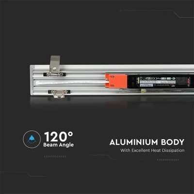 V-TAC fehér 7 cm széles süllyeszthető lineáris LED lámpa 121cm 40W természetes fehér - SKU 21380