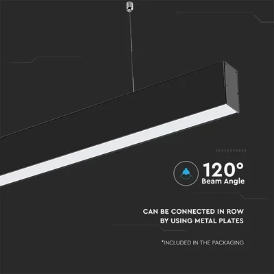 V-TAC fekete mennyezetre függeszthető lineáris LED lámpa 120cm 40W hideg fehér - SKU 21600