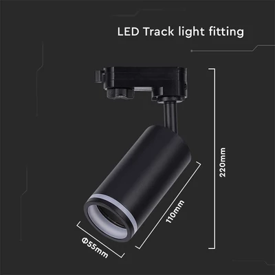V-TAC fekete tracklight sínbe való GU10 spot lámpatest - SKU 6784
