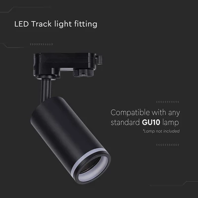 V-TAC fekete tracklight sínbe való GU10 spot lámpatest - SKU 6784