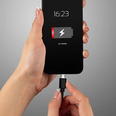 V-TAC fekete, USB - Micro USB 1m hálózati kábel - SKU 8481