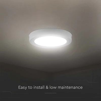 V-TAC felületre szerelhető kerek Back-Lit LED panel 6W, meleg fehér - SKU 7870