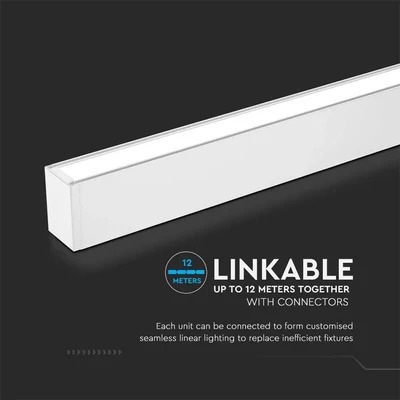 V-TAC felületre szerelhető lineáris fényerőszabályozható LED lámpa 40W, természetes fehér - 21463
