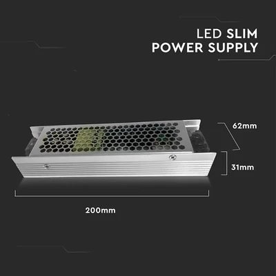 V-TAC fémházas LED tápegység 12V 150W 12.5A - SKU 3244