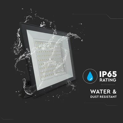 V-TAC FN-széria LED reflektor 100W meleg fehér, fekete házzal - SKU 23992