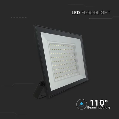 V-TAC FN-széria LED reflektor 100W meleg fehér, fekete házzal - SKU 23992